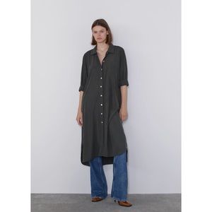 NWT Khaki green shirt dress